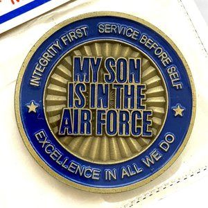 My Son Is In The Air Force Full Color Enamel Challenge Coin & Plastic Case 1.5"